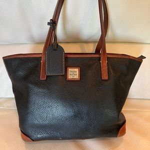 VTG Dooney & Bourke Lexington Black Pebbled Leather Tote Bag K9213676
